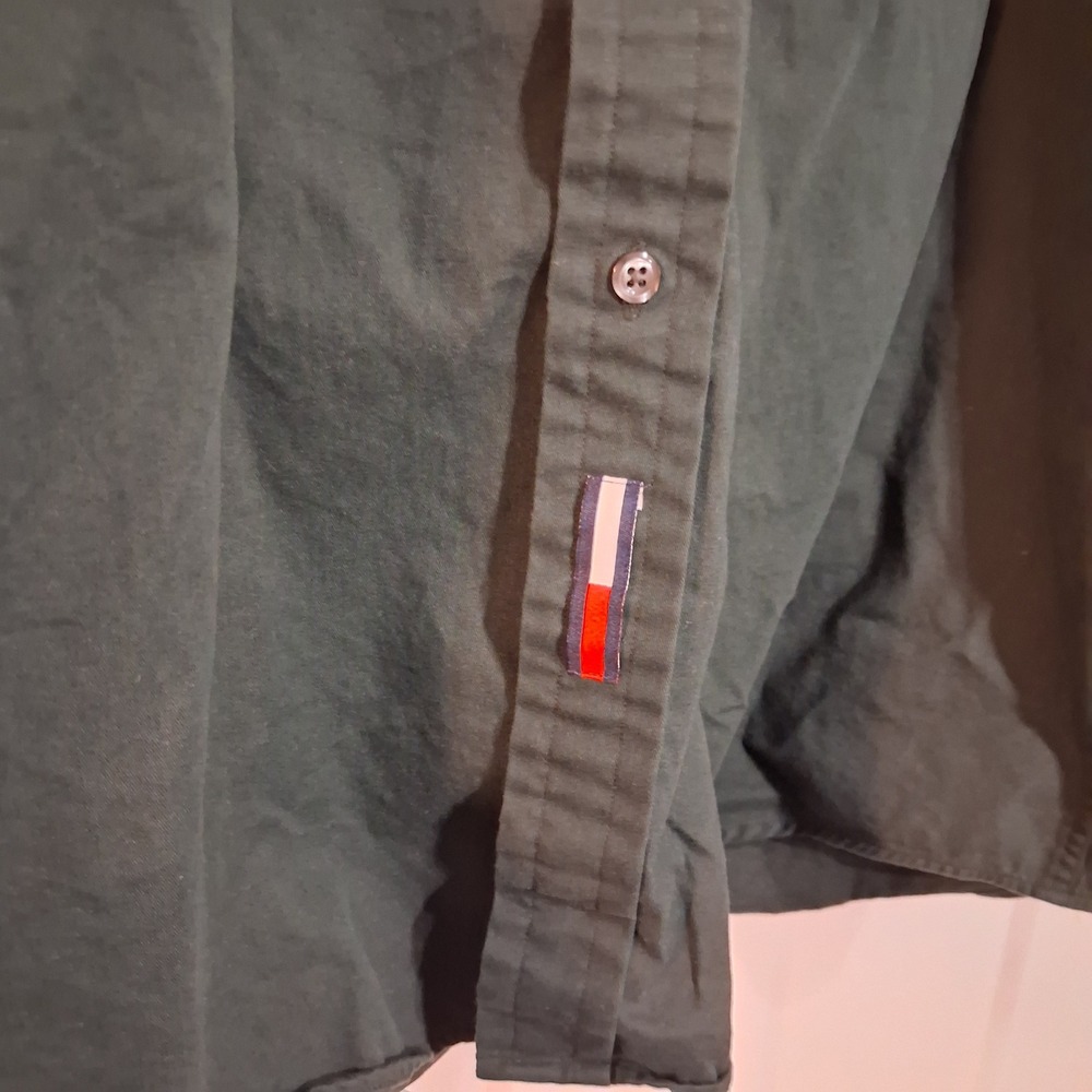 Tommy Hilfiger Button Down Mens 16 Forest Green 90s Vintage September 1999 Prep